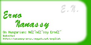 erno nanassy business card